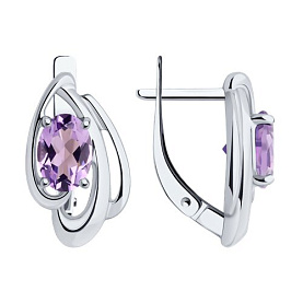 Серьги Diamant - Серебро 925, Аметист (арт. 94-320-00174-2)