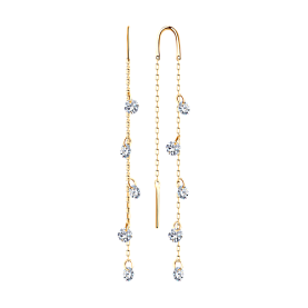 Серьги SOKOLOV - Золото 375, Фианит (арт. 028715-4)