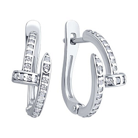 Серьги SOKOLOV - Серебро 925, Фианит (арт. 94027214)