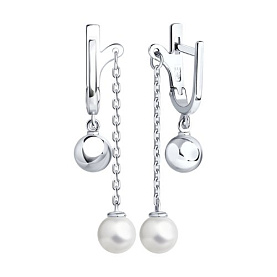 Серьги SOKOLOV - Серебро 925, Жемчуг имитация (арт. 94024773)