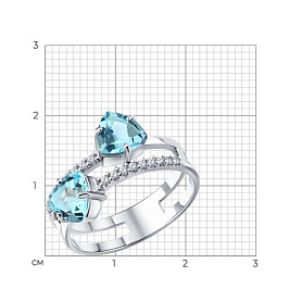 Кольцо SOKOLOV - Серебро 925, Топаз, Фианит (арт. 92011885)