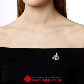 Брошь Красная пресня - Серебро 925 (арт. 13017498Д)