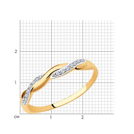 Кольцо SOKOLOV - Золото 375, Фианит (арт. 017186-4)