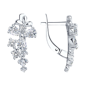 Серьги SOKOLOV - Серебро 925, Фианит (арт. 94020340)