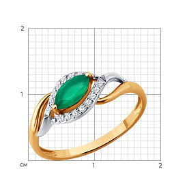 Кольцо SOKOLOV - Золото 585, Агат, Фианит (арт. 717328)