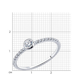 Кольцо SOKOLOV - Серебро 925, Фианит (арт. 94010629)