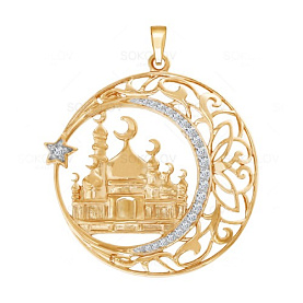 Подвеска SOKOLOV - Золото 585, Фианит (арт. 034449)