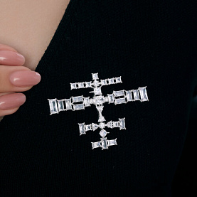 Брошь SOKOLOV - Серебро 925, Фианит (арт. 94049014)