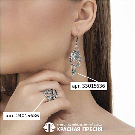 Серьги Красная пресня - Серебро 925 (арт. 33015636)