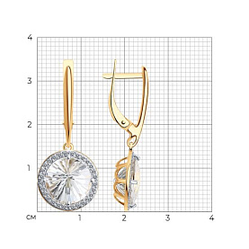 Серьги SOKOLOV - Золото 375, Горный хрусталь, Фианит (арт. 37728255)