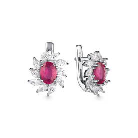 Серьги Дар - Серебро 925, Рубин, Фианит (арт. С-3766рк111500)