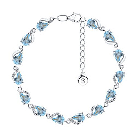 Браслет SOKOLOV - Серебро 925, Топаз, Фианит (арт. 92050158)