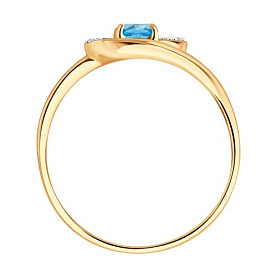 Кольцо SOKOLOV - Золото 585, Топаз, Фианит (арт. 717379)