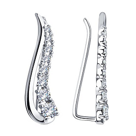 Серьги SOKOLOV - Серебро 925, Фианит (арт. 94021849)