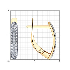 Серьги SOKOLOV - Золото 585, Фианит (арт. 51-120-02076-2)