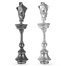 Серьги Кабаровских - Серебро 925, Керамика, Бриллиант (арт. 12-216-1089)