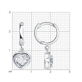 Серьги SOKOLOV - Серебро 925, Фианит (арт. 94027915)