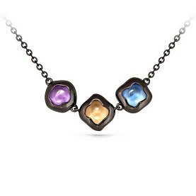 Колье Кабаровских - Серебро 925, Синтетический ситалл (арт. 16-148-7489)