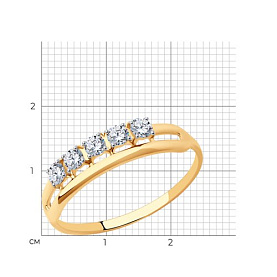 Кольцо SOKOLOV - Золото 375, Фианит (арт. 017170-4)