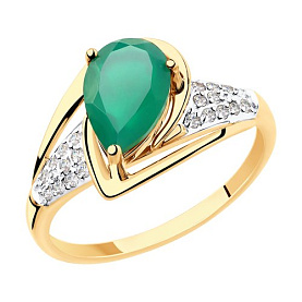 Кольцо Diamant - Золото 585, Агат, Фианит (арт. 51-310-00149-1)