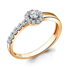 Кольцо Аквамарин - Серебро 925, Фианит (арт. 68812А.6)