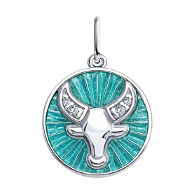 Подвеска Diamant - Серебро 925, Фианит, Эмаль (арт. 94-130-02335-1)