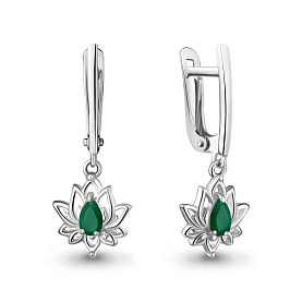 Серьги Аквамарин - Серебро 925, Агат (арт. 45040309.5)