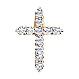 Подвеска SOKOLOV - Золото 585, Фианит (арт. 035833)