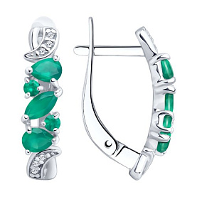 Серьги SOKOLOV - Серебро 925, Агат, Фианит (арт. 92022459)