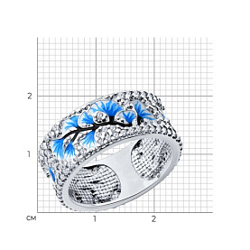 Кольцо SOKOLOV - Серебро 925, Фианит, Эмаль (арт. 94013877)