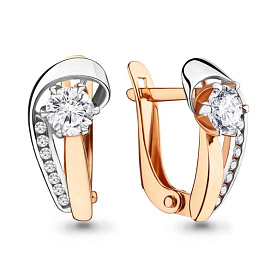 Серьги Аквамарин - Золото 585, Фианит (арт. 433191А.1)