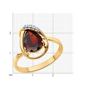 Кольцо Diamant - Серебро 925, Гранат, Фианит (арт. 93-310-01919-1)