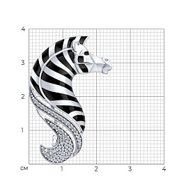 Брошь Diamant - Серебро 925, Фианит, Эмаль (арт. 94-140-00039-1)