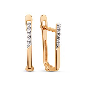 Серьги ЮФ Династия - Золото 585, Фианит (арт. 017222-1102)
