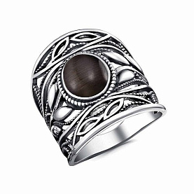 Кольцо Красная пресня - Серебро 925, Серпентин (арт. 23615170-16)