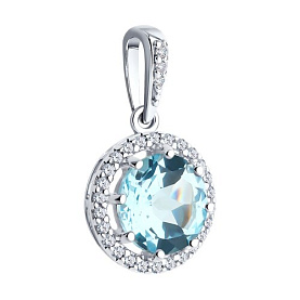 Подвеска Diamant - Серебро 925, Топаз, Фианит (арт. 94-330-02052-1)