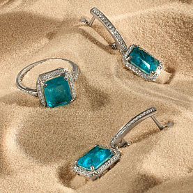 Серьги Talant - Серебро 925, Горный хрусталь, Фианит (арт. 14-72-0П01-15362)