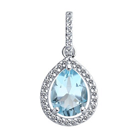 Подвеска Diamant - Серебро 925, Топаз, Фианит (арт. 94-330-02047-1)