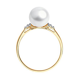 Кольцо SOKOLOV - Золото 375, Жемчуг культивированный, Фианит (арт. 37791219)