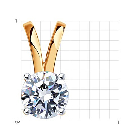 Подвеска SOKOLOV - Золото 585, Фианит (арт. 034950)
