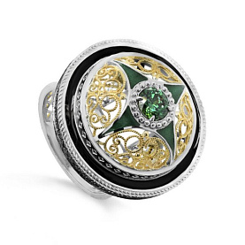 Кольцо Кабаровских - Серебро 925, Фианит (арт. 11-361-40401)