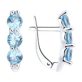 Серьги Diamant - Серебро 925, Топаз (арт. 94-320-00588-1)