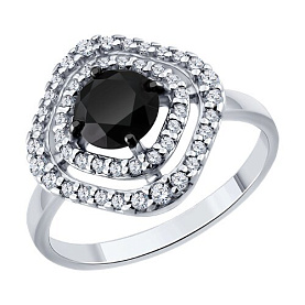 Кольцо SOKOLOV - Серебро 925, Агат, Фианит (арт. 83010307)