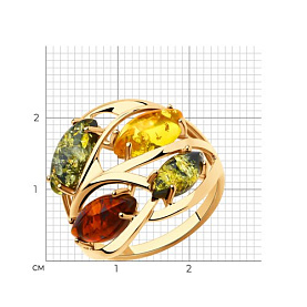 Кольцо Diamant - Серебро 925, Янтарь пресс. (арт. 93-310-00442-1)