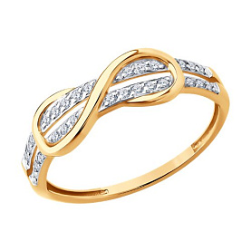 Кольцо SOKOLOV - Золото 585, Фианит (арт. 019577)
