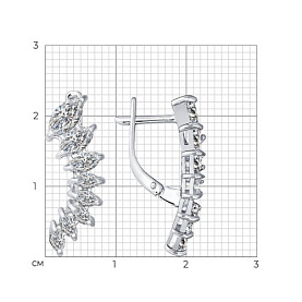 Серьги SOKOLOV - Серебро 925, Фианит (арт. 94021352)