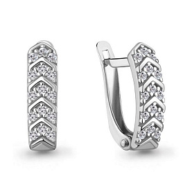 Серьги Аквамарин - Серебро 925, Фианит (арт. 400909А.5)