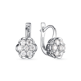 Серьги Дар - Серебро 925, Синтетический муассанит (арт. С-4000рс16128)
