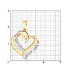 Подвеска SOKOLOV - Золото 585, Фианит (арт. 035083)