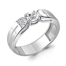 Кольцо Аквамарин - Серебро 925, Фианит (арт. 68629А.5)